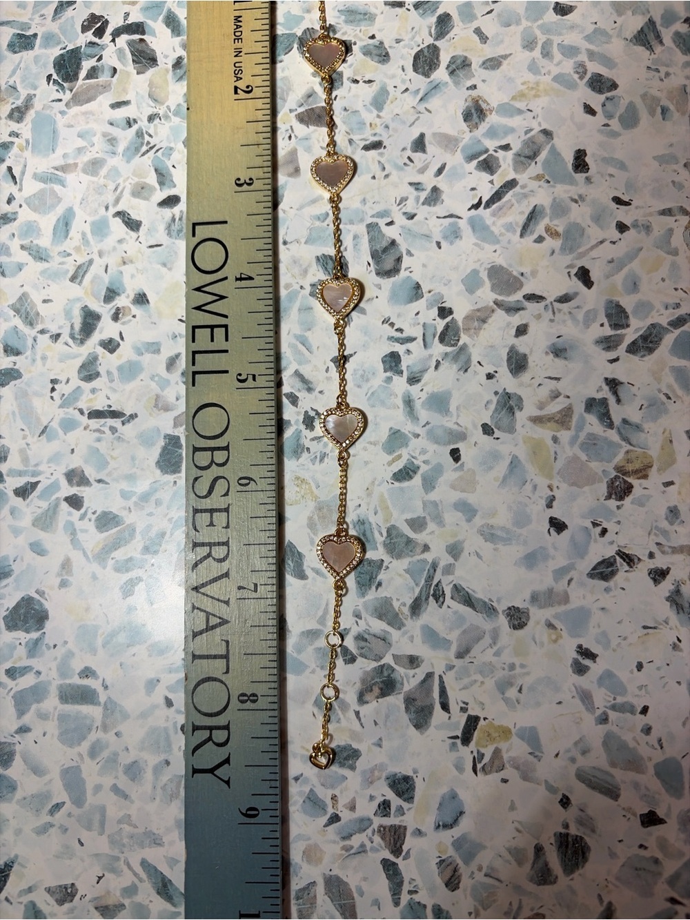 Kate Spade New York Mother of Pearl Heart Station Bracelet Gold Tone - Picture 3 of 4